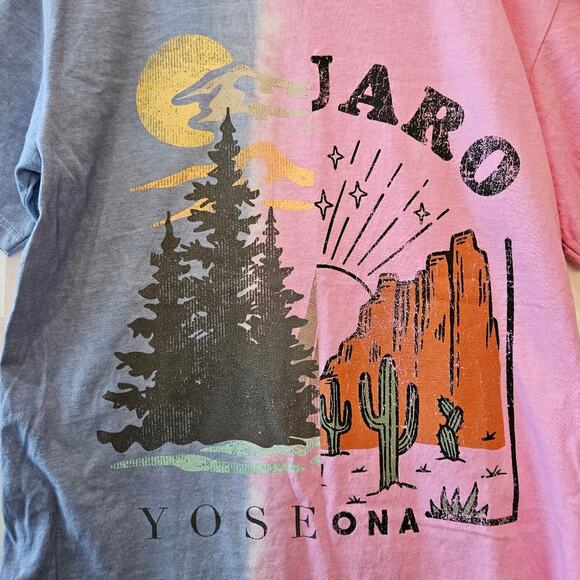 Jaro Forest Parks Tie Dye Blue Pink Short Sleeve Tee Size Medium - Picture 2 of 6